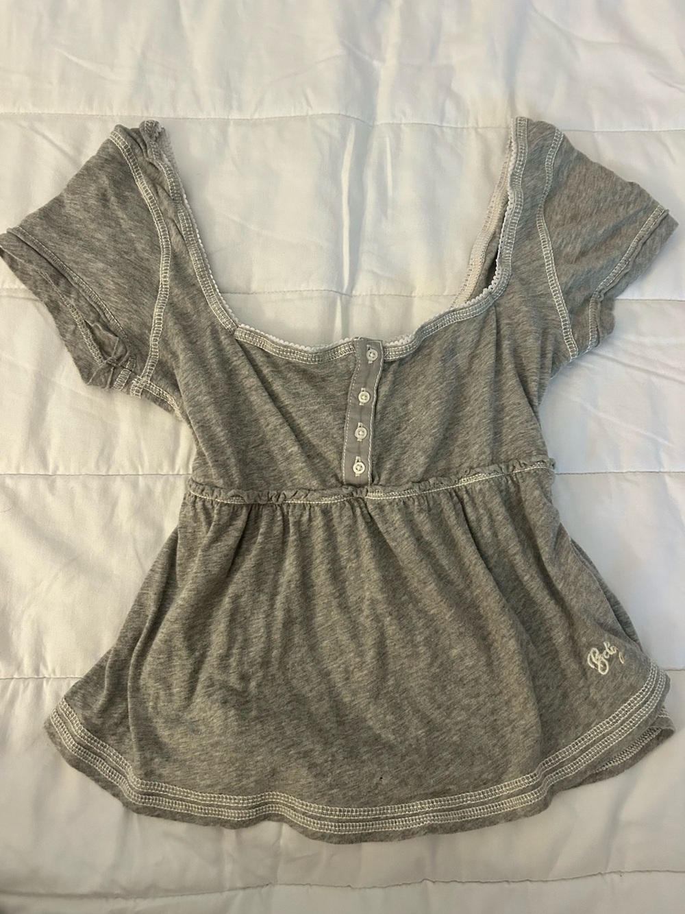 Gray babydoll top